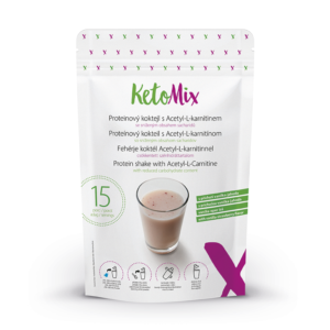 KetoMix Proteinový koktejl s Acetyl-L-karnitinem s příchutí vanilka-jahoda (15 porcí)